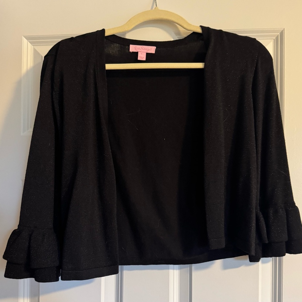 Sparkly black crop cardigan